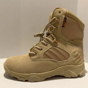 Delta Combat Beige Tan Tactical Boots Unisex Adults with Side Zipper